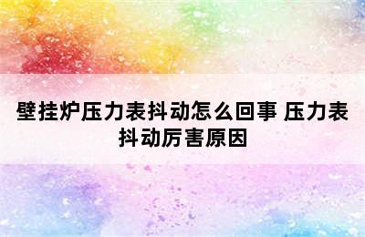 壁挂炉压力表抖动怎么回事 压力表抖动厉害原因